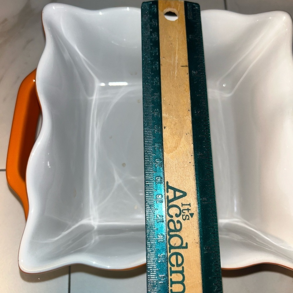 Authentic Gates Ware Orange and White Ceramic Baking Dish 1.2 QT - Picture 12 of 14